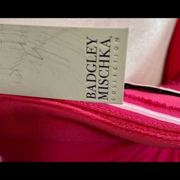 NWT Badgley Mischka strapless with sequin/rhinestone cascade PROM CRUISE GALA - Picture 6 of 16